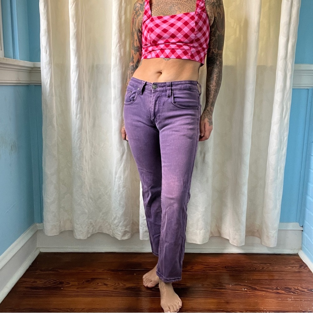 victorious purple dyed low waist jeans size 28x30